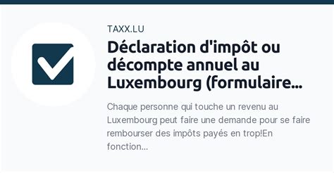 declaration d'impot luxembourg 100